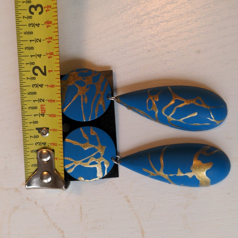 Vintage Splatter Paint Dangle Earrings - Picture 9 of 9